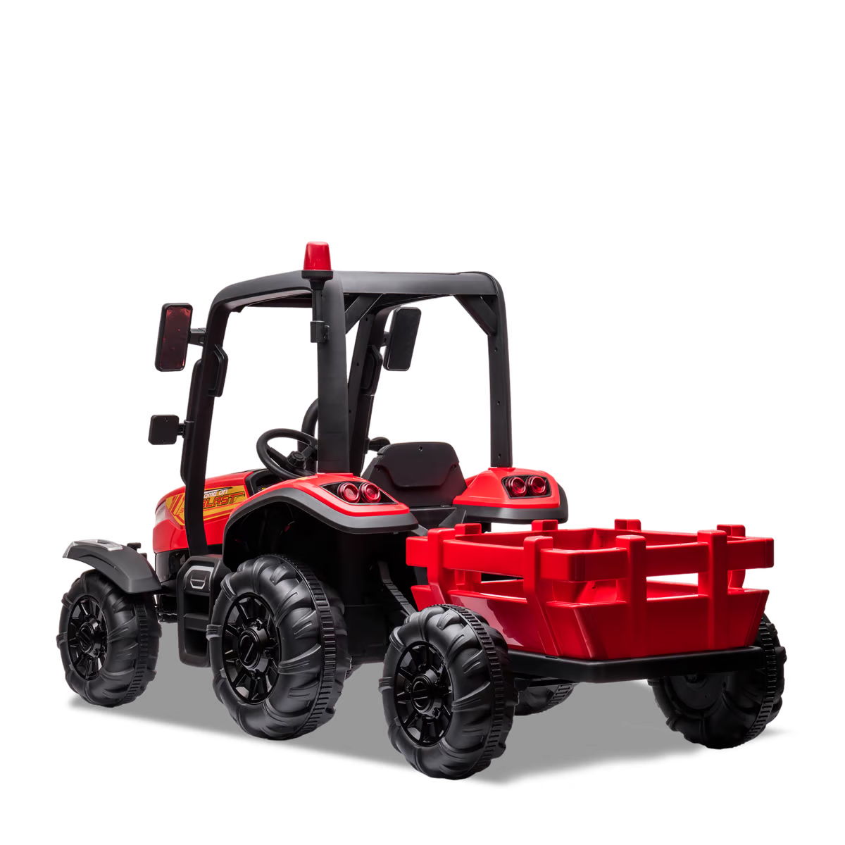 Tracteur enfant électrique agricole xl avec remorque Rouge