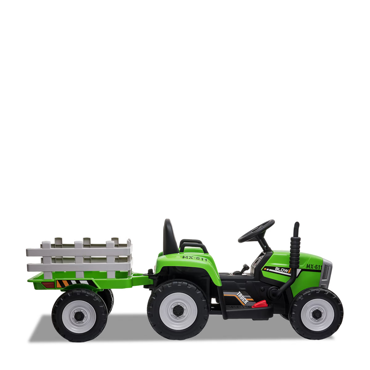 Tracteur électrique enfant avec remorque Vert