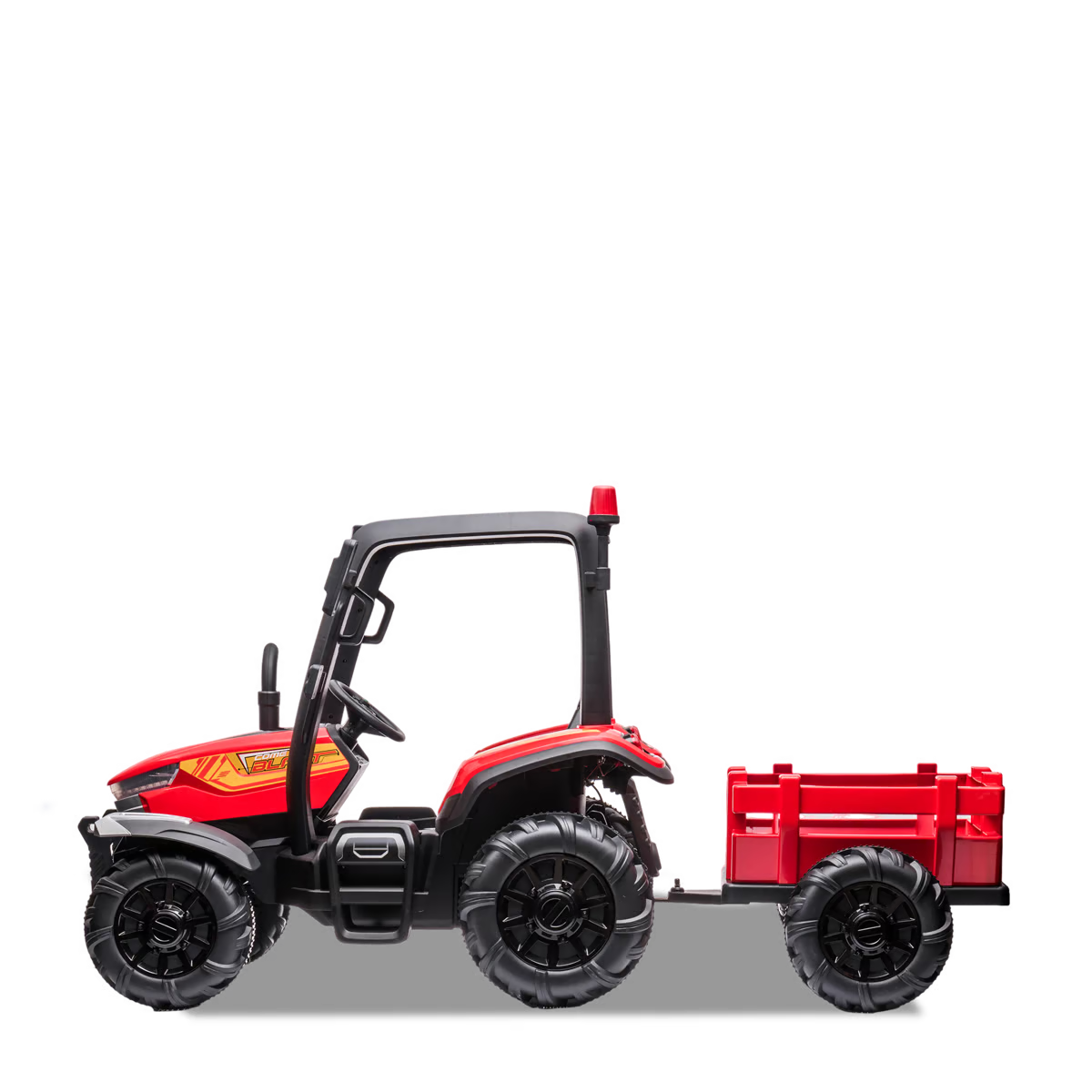Tracteur enfant électrique agricole xl avec remorque Rouge