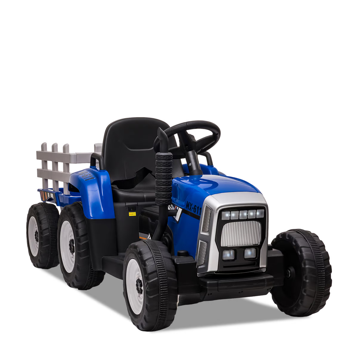 Tracteur électrique enfant avec remorque Bleu