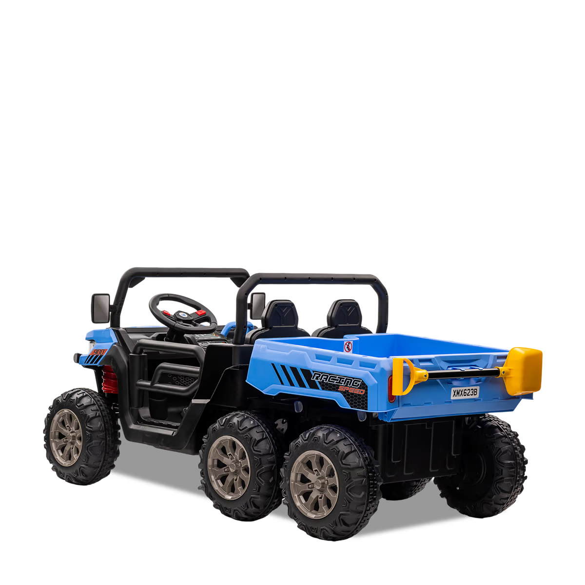 Tracteur enfant 6x6 avec benne basculante électrique Bleu